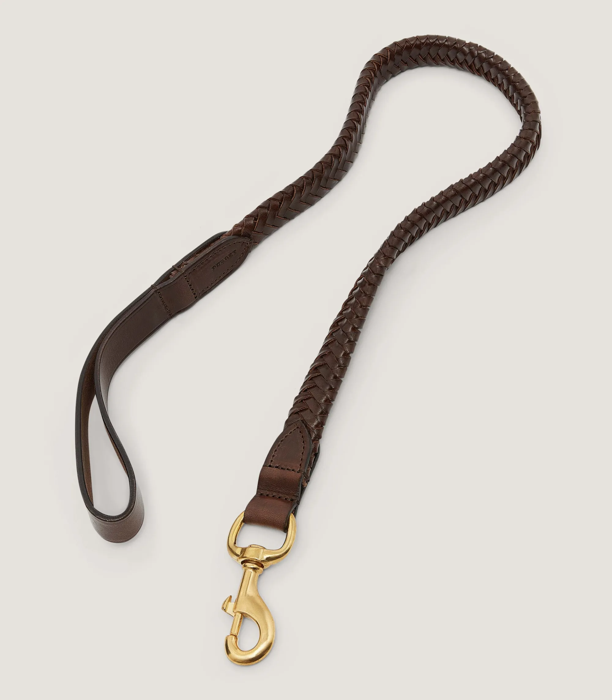Dog & Falcon Accessories|Purdey Braided Leather Dog Lead in Dark Brown