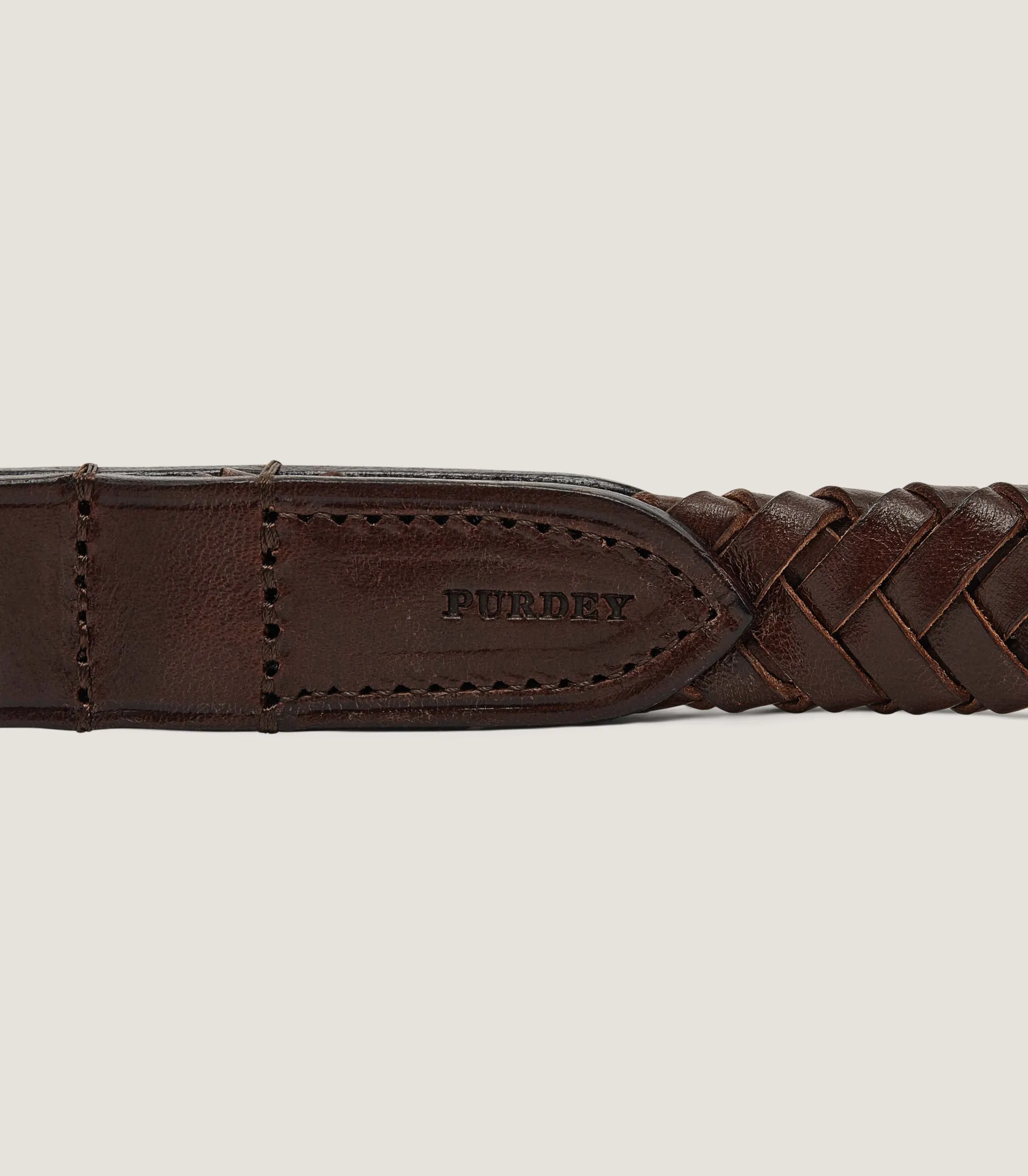 Dog & Falcon Accessories|Purdey Braided Leather Dog Lead in Dark Brown