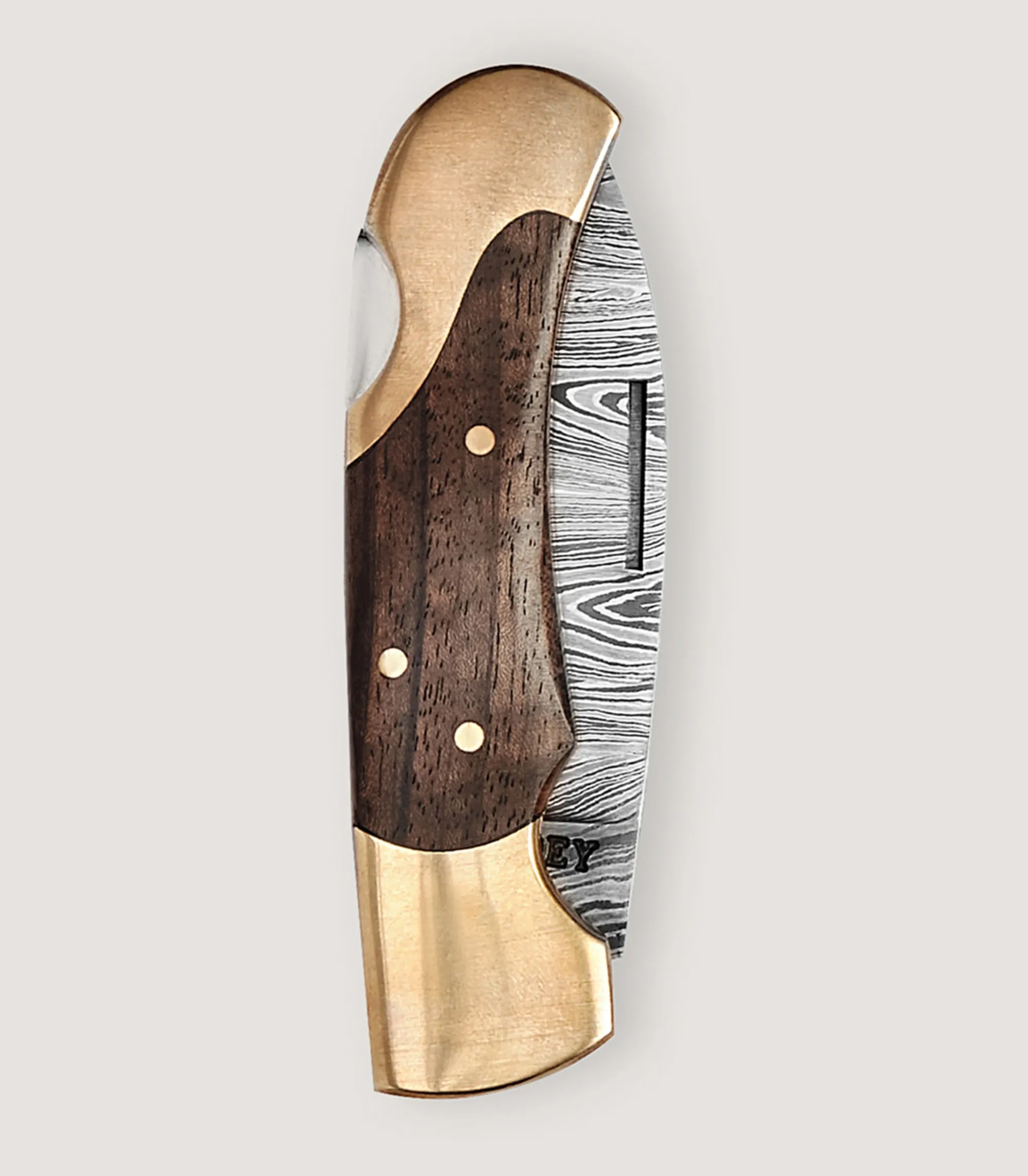 Knives|Purdey Damascus Folding Knife In Walnut
