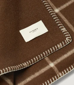 Homeware|Purdey Double Face Cashmere Mix Blanket In Chocolate