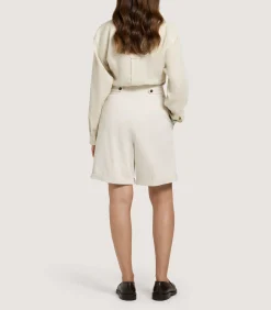 Trousers & Breeks|Purdey Double Pleat Shorts In Ivory