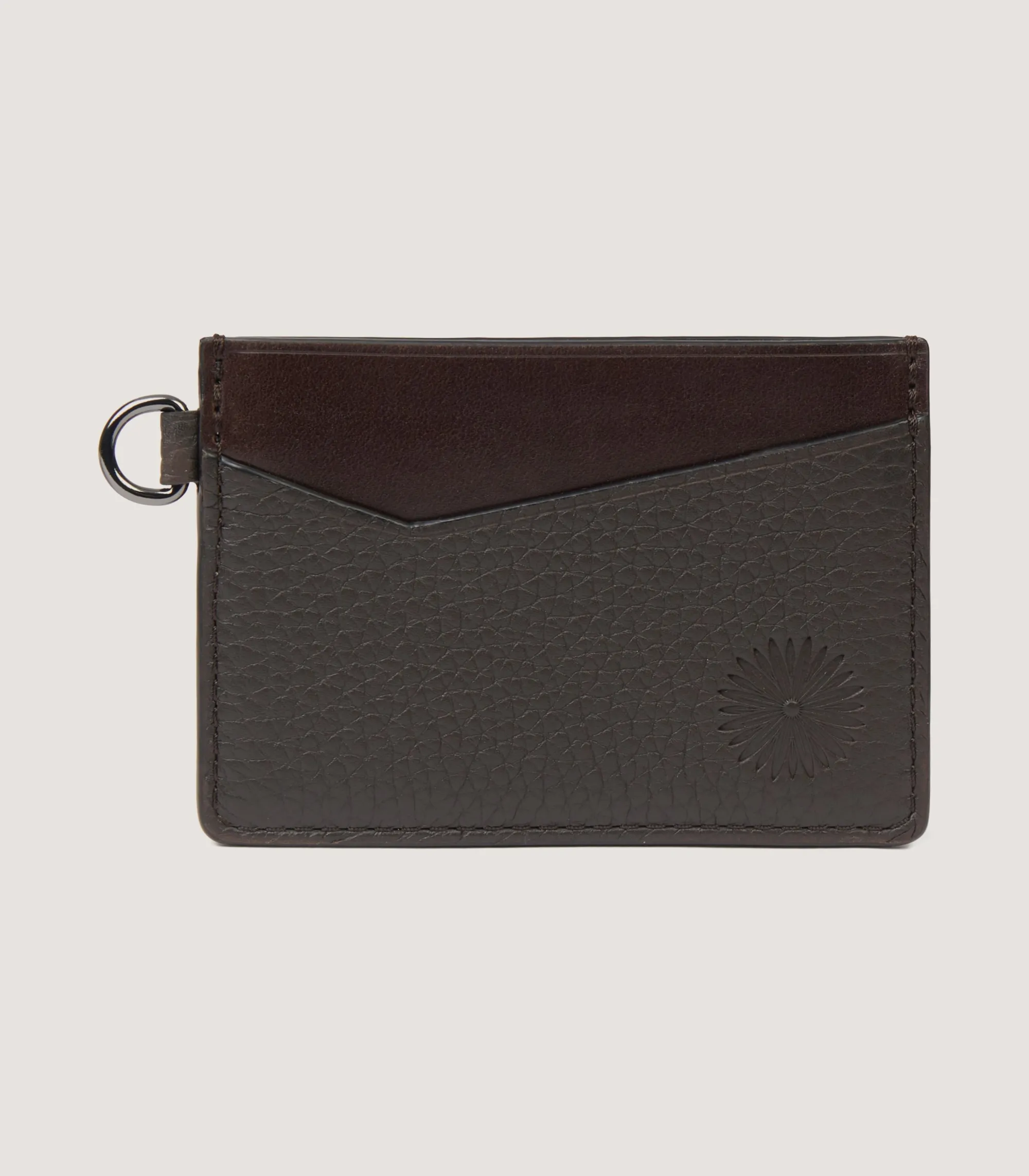 Leather Goods|Purdey Featherburst Card Holder With D Ring In Dark Brown