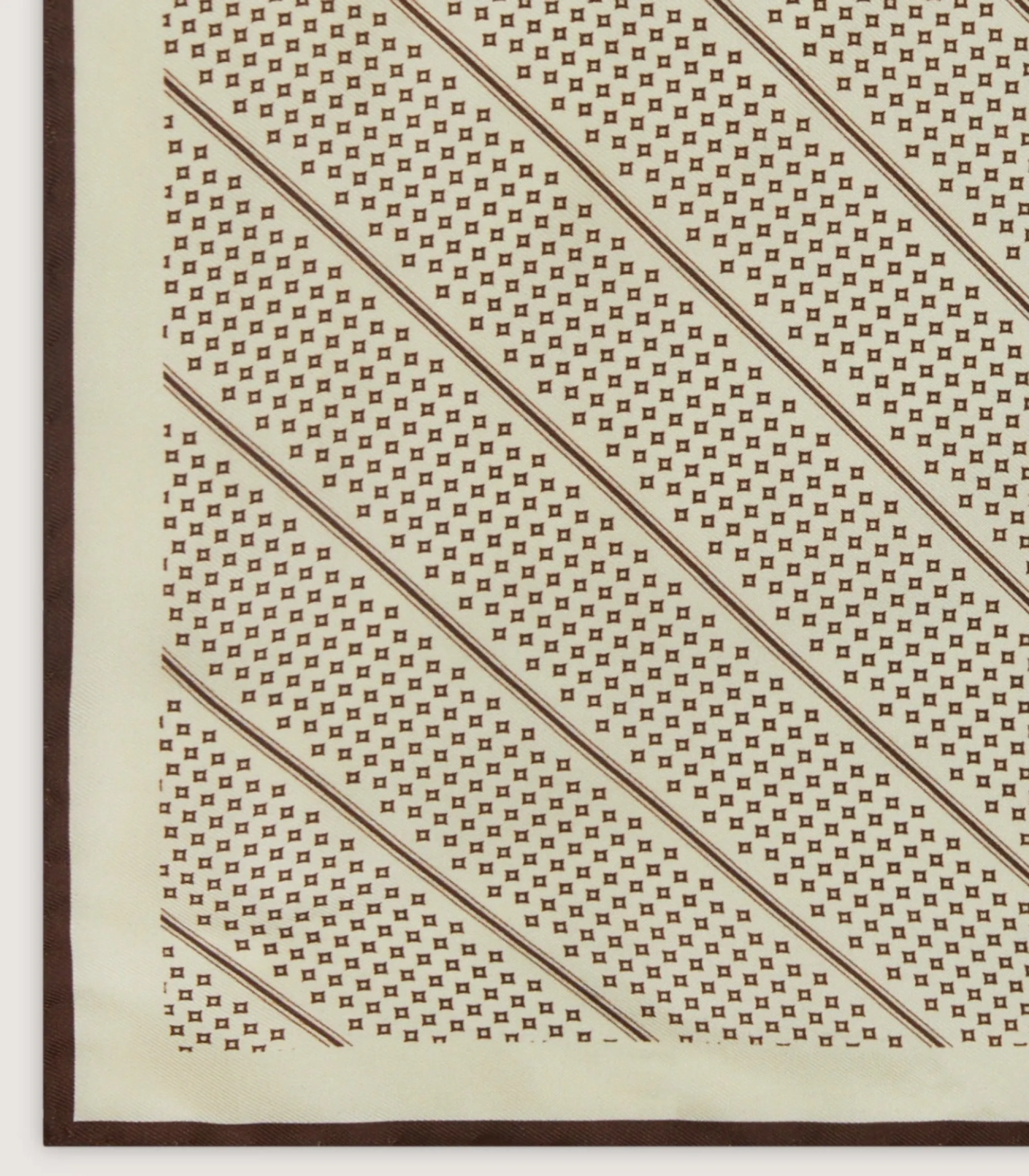 Ties & Pocket Squares|Purdey Geometric Pocket Square in Ecru