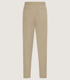 Trousers & Breeks|Purdey Men's Brushed Cotton Twill Flat Front Trousers In Khaki
