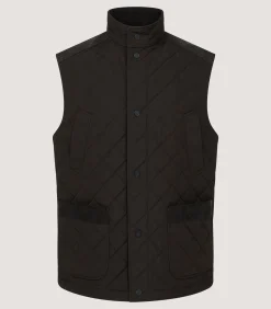 Outerwear|Sporting Vests & Gilets|Purdey Men's Cambridge Quilted Gilet in Walnut