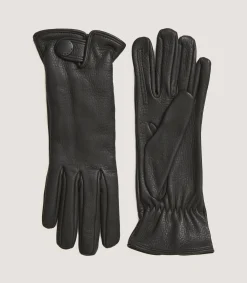 Socks & Gloves|Purdey Men's Cashmere Lined Deerskin Sporting Gloves - Left Hand Trigger In Dark Brown
