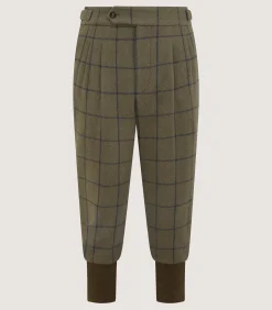 Trousers & Breeks|Purdey Men's Cashmere Tweed Two Pleat Breek with Storm Cuff in Rannoch