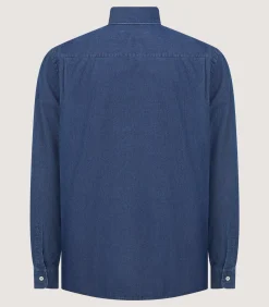 Shirts & Polos|Purdey Men's Chambray Shirt in Denim Blue