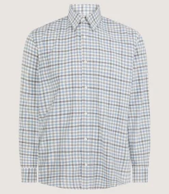 Shirts & Polos|Purdey Men's Check Flannel Shirt in Dove