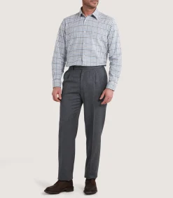 Shirts & Polos|Purdey Men's Check Flannel Shirt in Dove