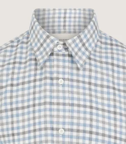 Shirts & Polos|Purdey Men's Check Flannel Shirt in Dove