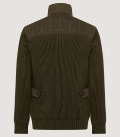 Fleece & Jackets|Purdey Men's Devonshire Nylon Quilted Zip Front Cardigan in Loden