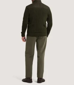 Fleece & Jackets|Purdey Men's Devonshire Nylon Quilted Zip Front Cardigan in Loden