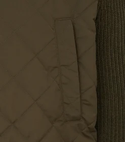 Fleece & Jackets|Purdey Men's Devonshire Nylon Quilted Zip Front Cardigan in Loden