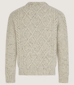 Knitwear|Purdey Men's Donegal Aran Jumper in Birch