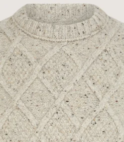 Knitwear|Purdey Men's Donegal Aran Jumper in Birch