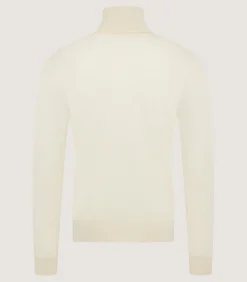 Knitwear|Purdey Men's Extra Fine Worsted Cashmere Seamless Turtleneck In Ivory