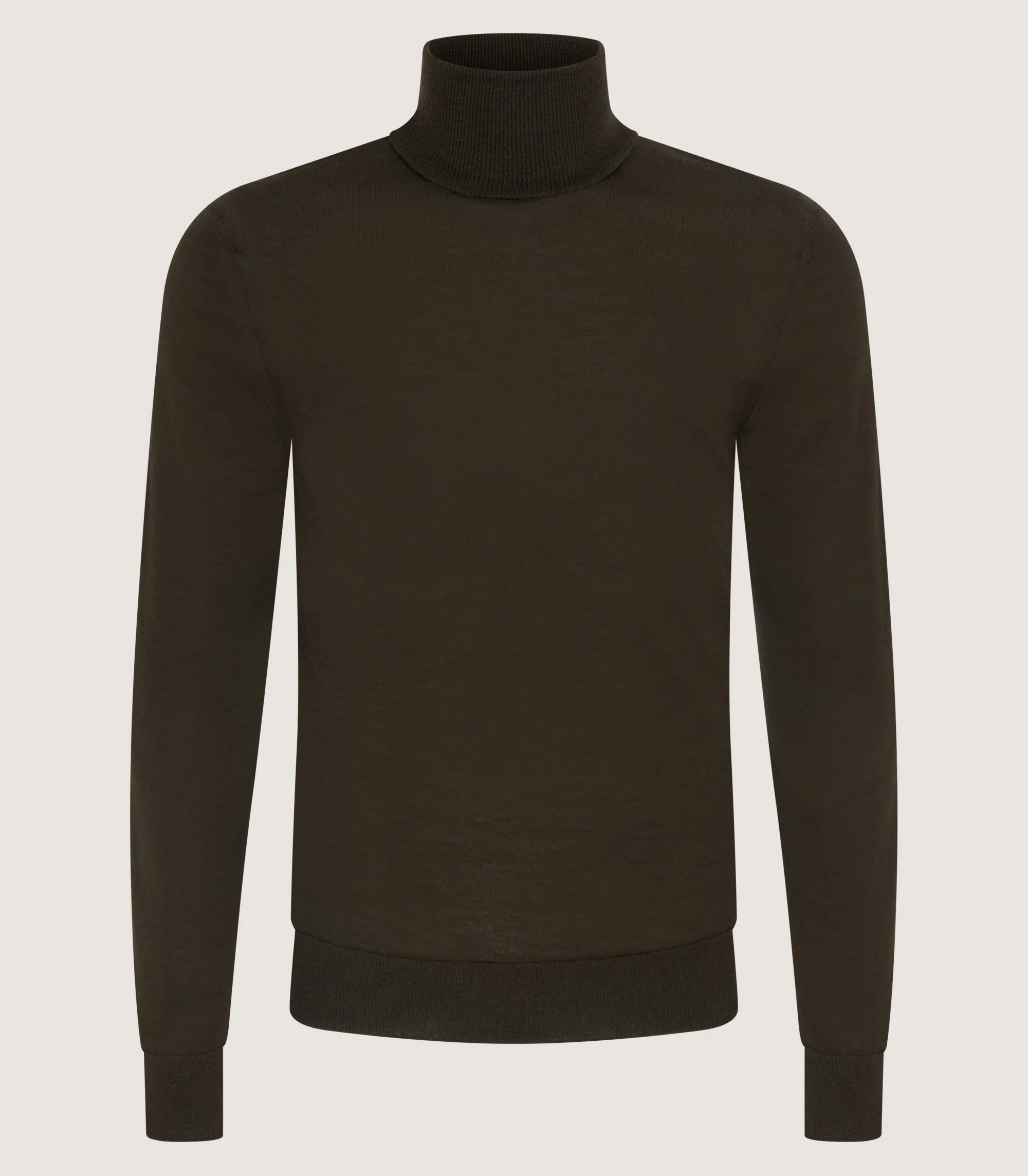 Knitwear|Purdey Men's Extra Fine Worsted Cashmere Seamless Turtleneck In Loden
