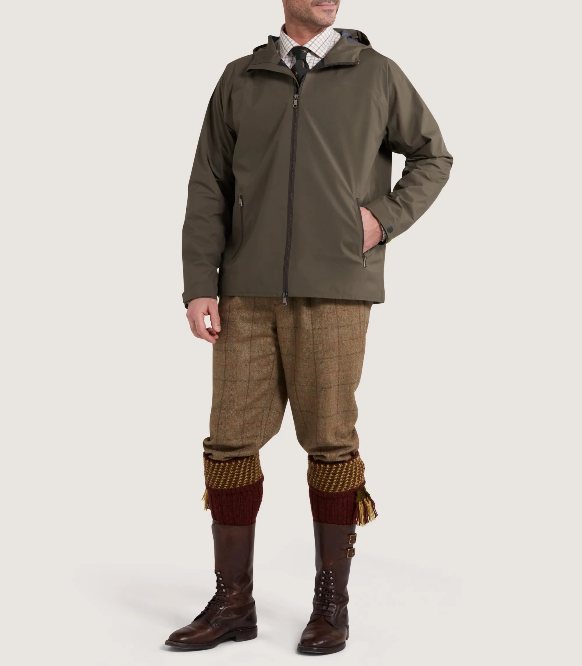 Fleece & Jackets|Outerwear|Purdey Men's Gloucestershire Lightweight Jacket in Drab