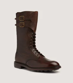 Footwear|Footwear|Purdey Men's Grain Leather Twin Strap Boot In Dark Brown