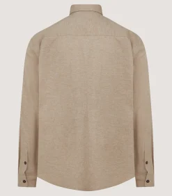 Shirts & Polos|Purdey Men's Herringbone Flannel Shirt in Pale Camel