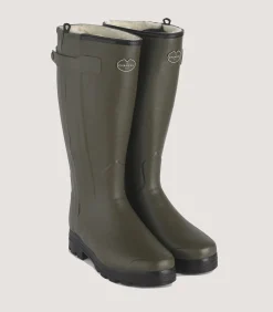 Footwear|Footwear|Purdey Men's Le Chameau Chasseur Wool Lined Boot In Dark Green