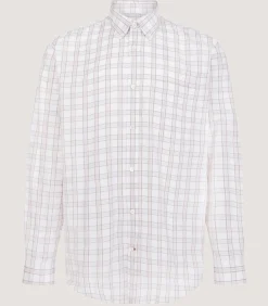 Shirts & Polos|Purdey Men's Light Cotton Check Button Down Shirt In Taupe