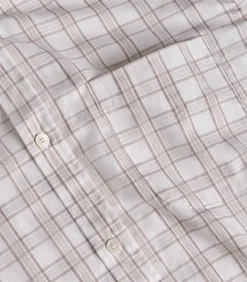 Shirts & Polos|Purdey Men's Light Cotton Check Button Down Shirt In Taupe