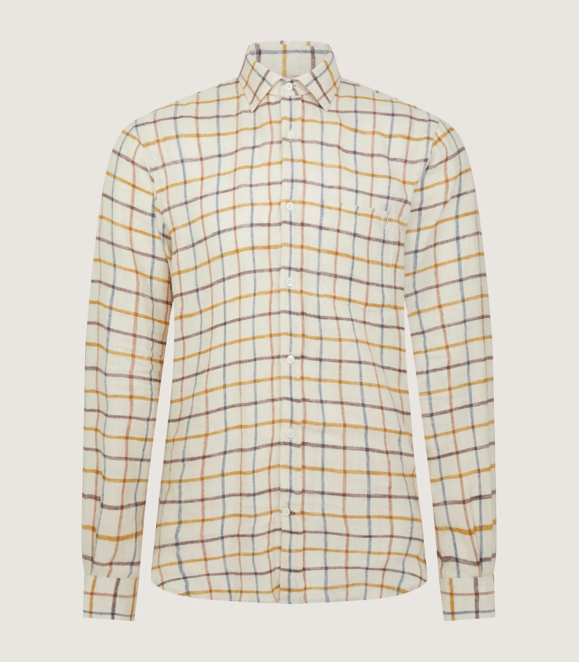 Shirts & Polos|Purdey Men's Linen Flannel Tattersall Sporting Shirt