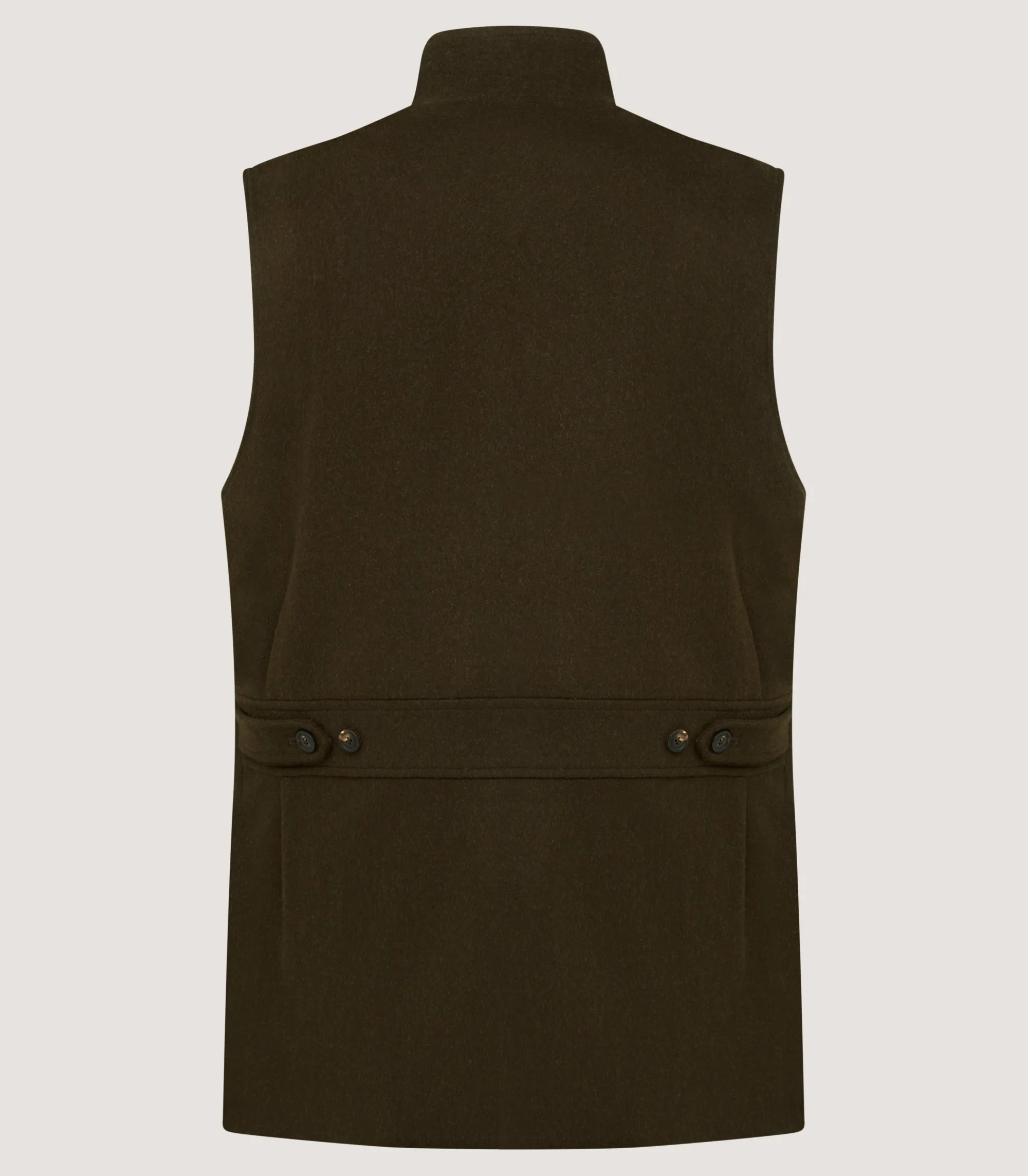 Sporting Vests & Gilets|Purdey Men's Loden High Collar Sporting Vest in Loden
