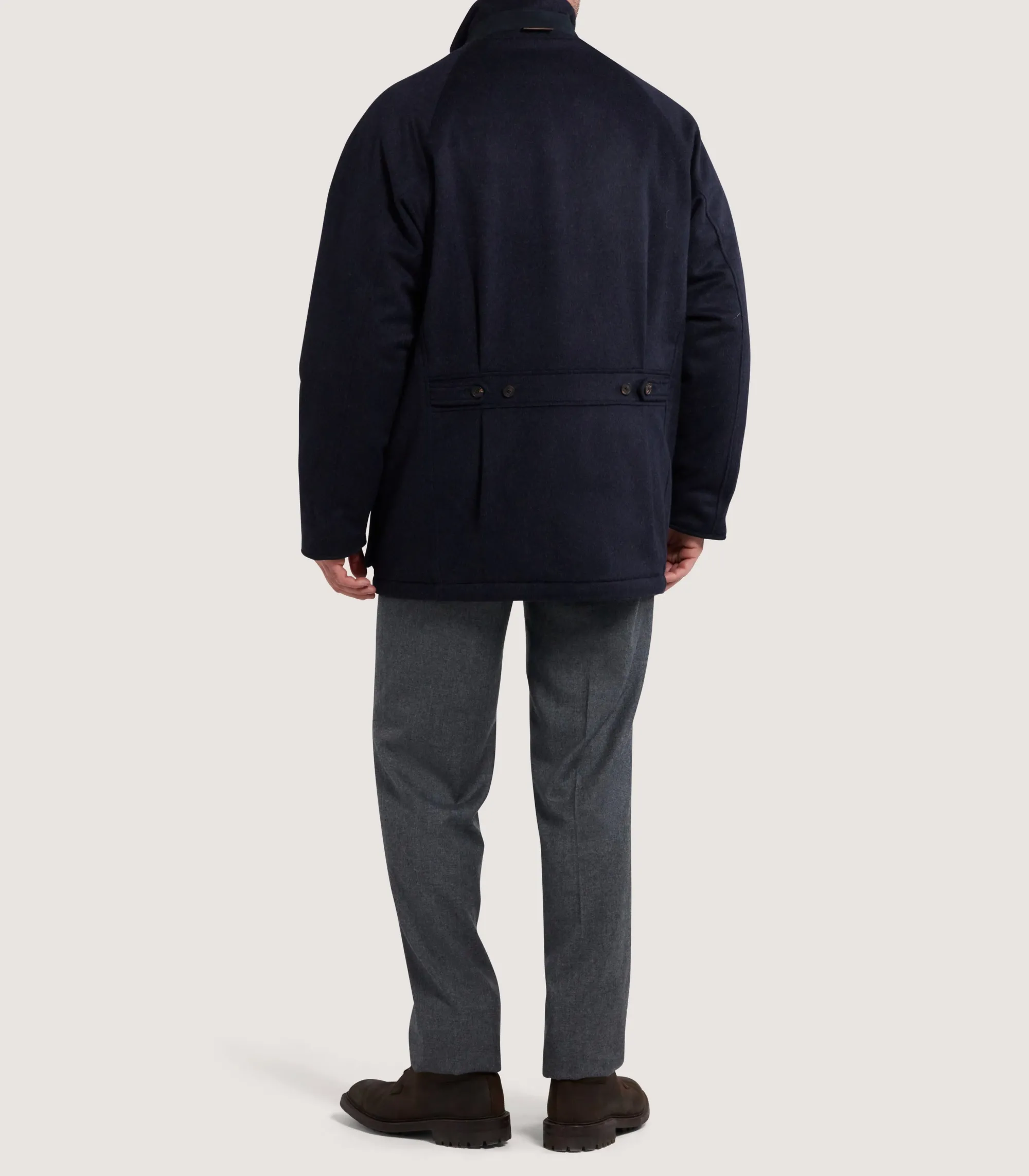 Outerwear|Field Coats|Purdey Men's Loden Raglan Field Coat in Navy