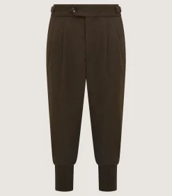 Trousers & Breeks|Purdey Men's Loden Two Pleat Breek with Storm Cuff in Loden
