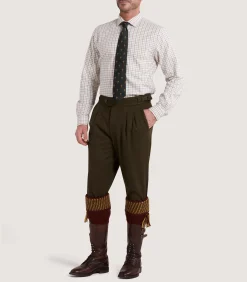 Trousers & Breeks|Purdey Men's Loden Two Pleat Breek with Storm Cuff in Loden