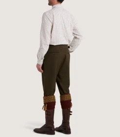Trousers & Breeks|Purdey Men's Loden Two Pleat Breek with Storm Cuff in Loden
