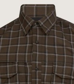 Shirts & Polos|Purdey Men's Merino Field Shirt in Loden
