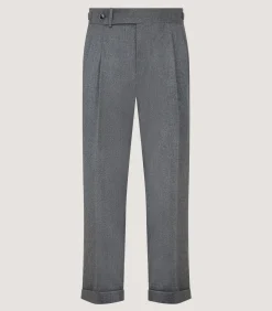 Trousers & Breeks|Purdey Men's Merino Flannel Double Buckle Trouser