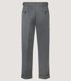 Trousers & Breeks|Purdey Men's Merino Flannel Double Buckle Trouser