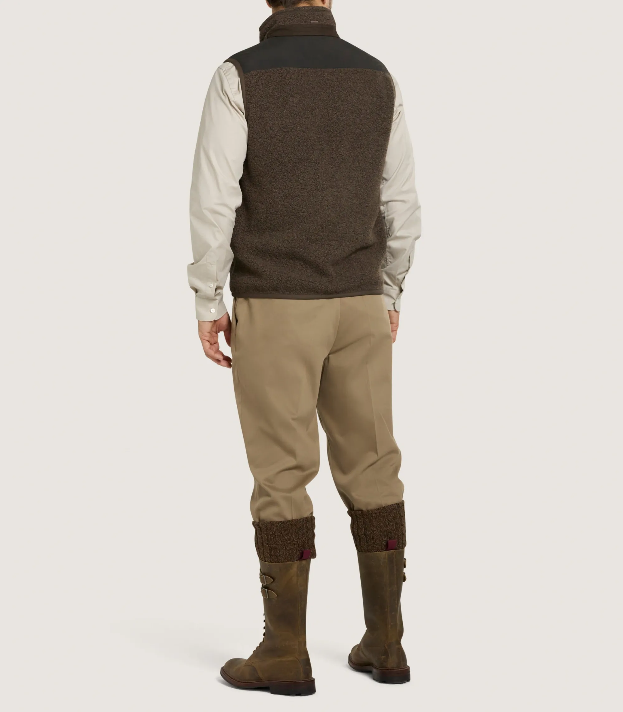 Fleece & Jackets|Sporting Vests & Gilets|Purdey Men's Merino Fleece Gilet In Walnut