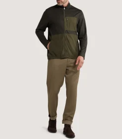 Fleece & Jackets|Purdey Men's Merino Tech Jersey Jacket in Loden