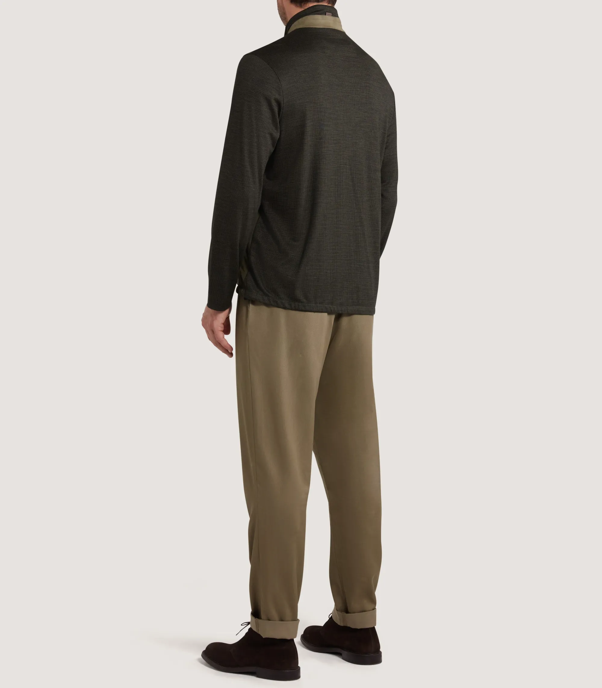 Fleece & Jackets|Purdey Men's Merino Tech Jersey Jacket in Loden