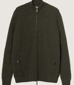 Knitwear|Purdey Men's Orkney Windproof Knit Jacket In Loden