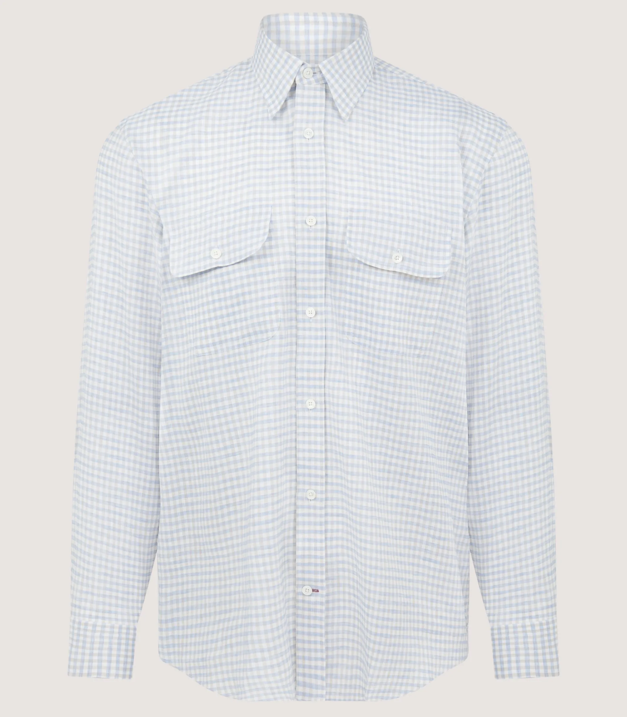 Shirts & Polos|Purdey Men's Pale Indigo Double Pocket Shirt