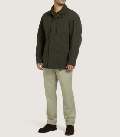 Outerwear|Purdey Men's Range Coat in Dark Olive