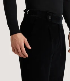 Trousers & Breeks|Purdey Men's Side Buckle Trouser In Black