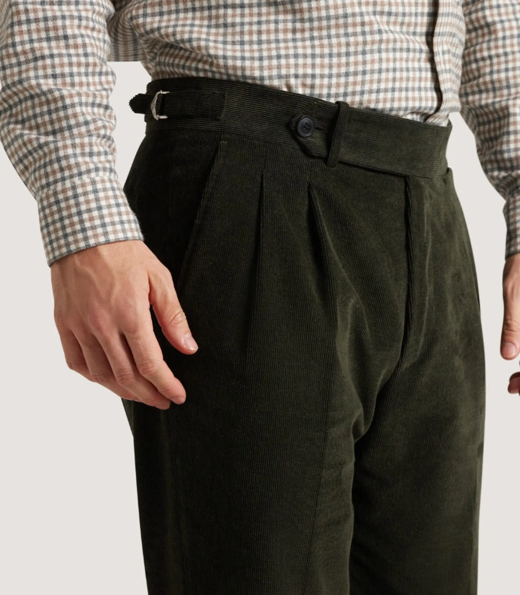 Trousers & Breeks|Purdey Men's Side Buckle Trouser In Loden