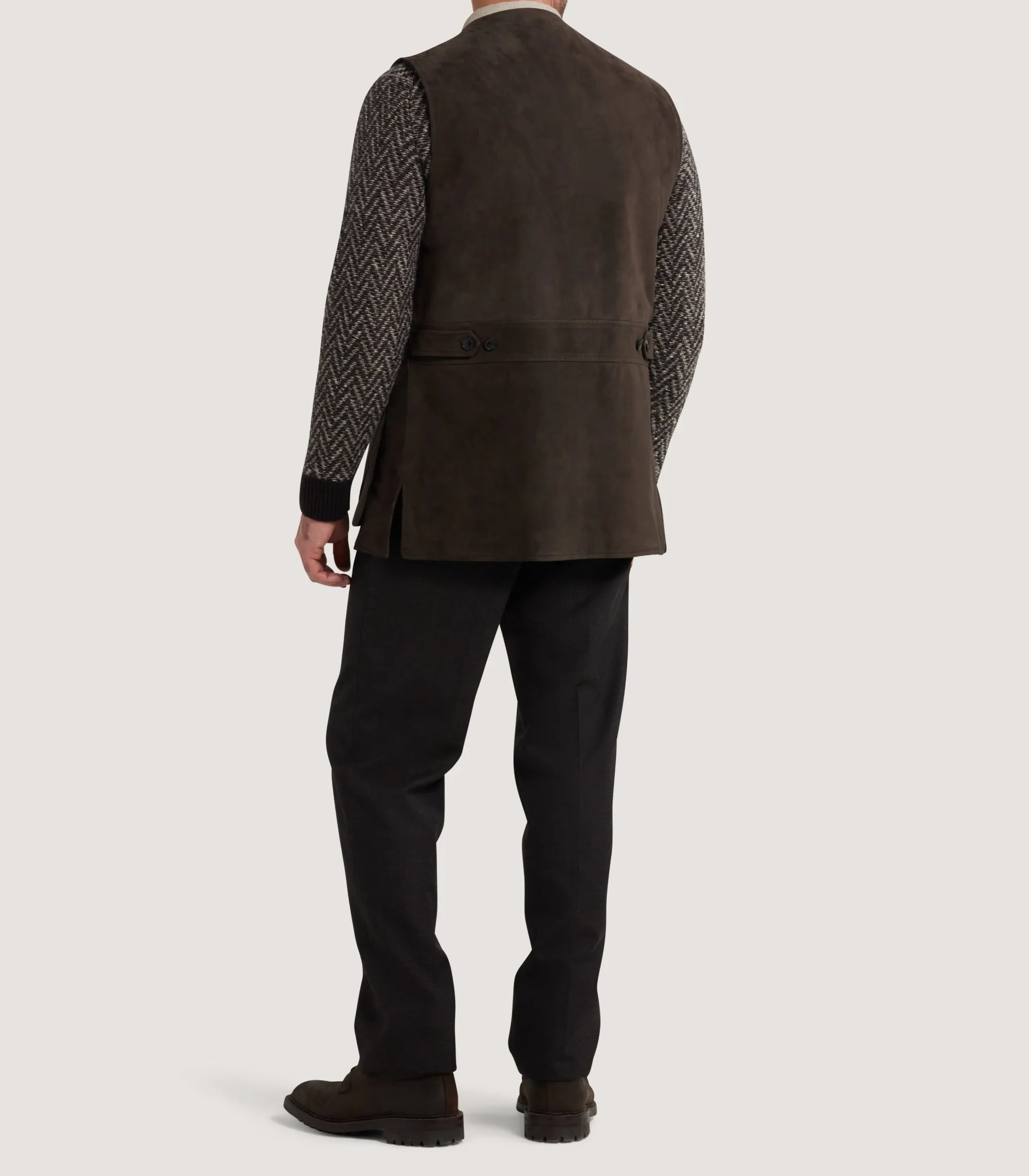 Sporting Vests & Gilets|Purdey Men's Suede Sporting Vest in Walnut