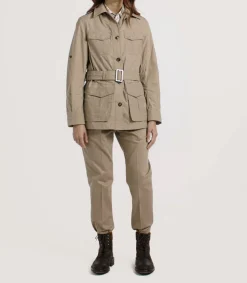 Fleece & Jackets|Purdey Men's Summer Dry Wax Safari Jacket In Taupe