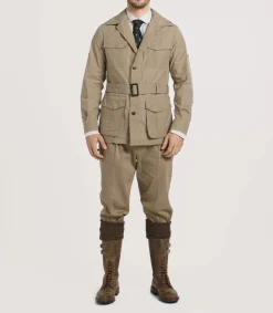 Fleece & Jackets|Purdey Men's Summer Dry Wax Safari Jacket In Taupe
