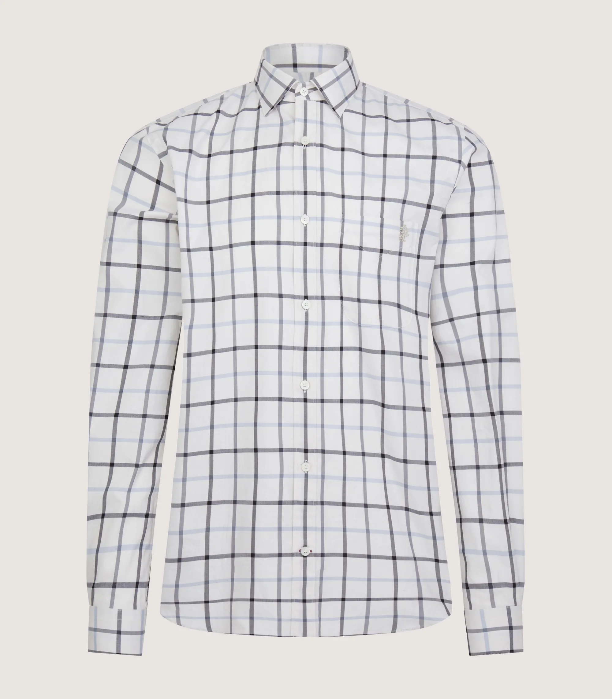 Shirts & Polos|Purdey Men's Summer Sporting Windowpane Pocket Shirt In Blue