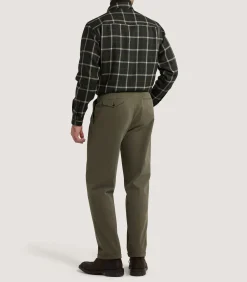 Shirts & Polos|Purdey Men's Tartan Flannel Shirt in Dark Olive